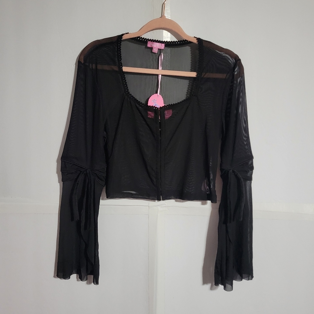 NWT Sugar Thrillz Sheer Blouse